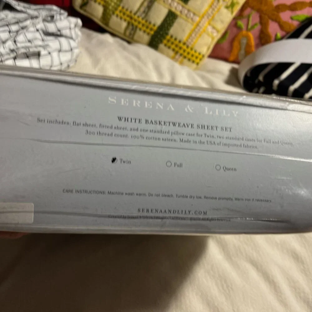 serena and lily twin sheet set nwt